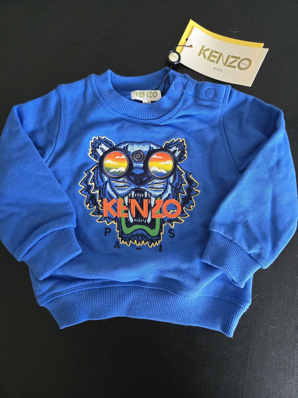 ​NWT Kenzo Kids Blue Embroidered Tiger Sweatshirt 18M